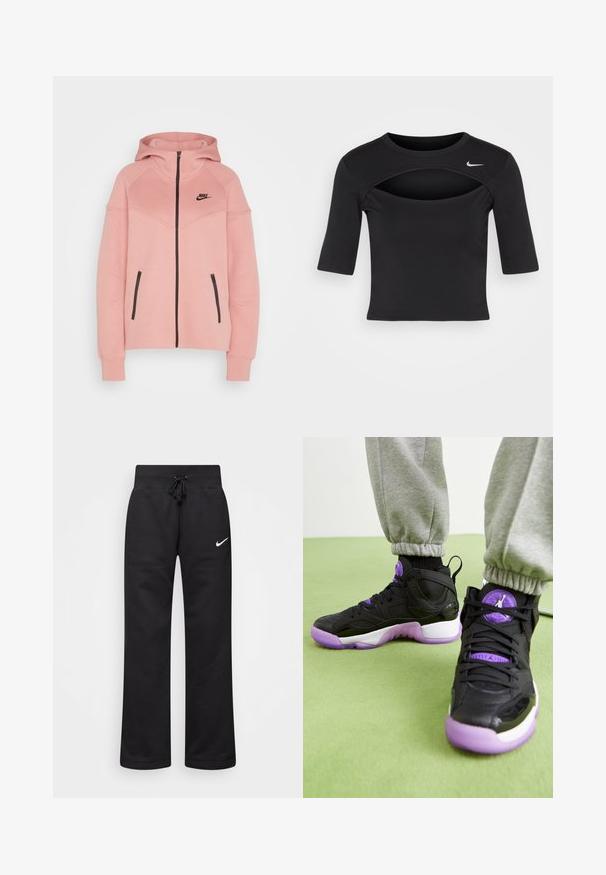 Jordan JUMPMAN TWO TREY - High-top trainers - black/white/action grape/black - Zalando.co.uk