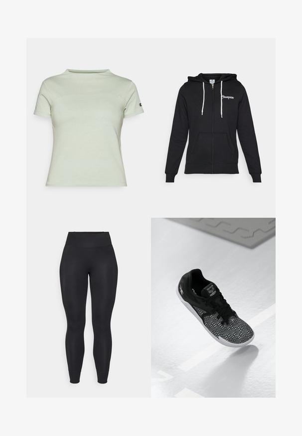 Champion GRAPHIC FULL ZIP HOODIE - Lukuga pusa - black; Heledad roheline lühikeste varrukatega T-särk pehmest kangast, ringkraega ja väikese logoga vasakul varrukal.; Must have mustretired mustwear musthass mustives mustent cute musttranslation muststatements mustthemobile musthass mustmaker mustements mustidea mustquotes mustadvertisements mustwons; Must värvitud spordijalanõud, millel on tekstuuriga, mustriga võrkkangas ülemine osa, mustad paelad ja valge tald. Esitleb Reebok'i brändingut keelel ja külgedel.