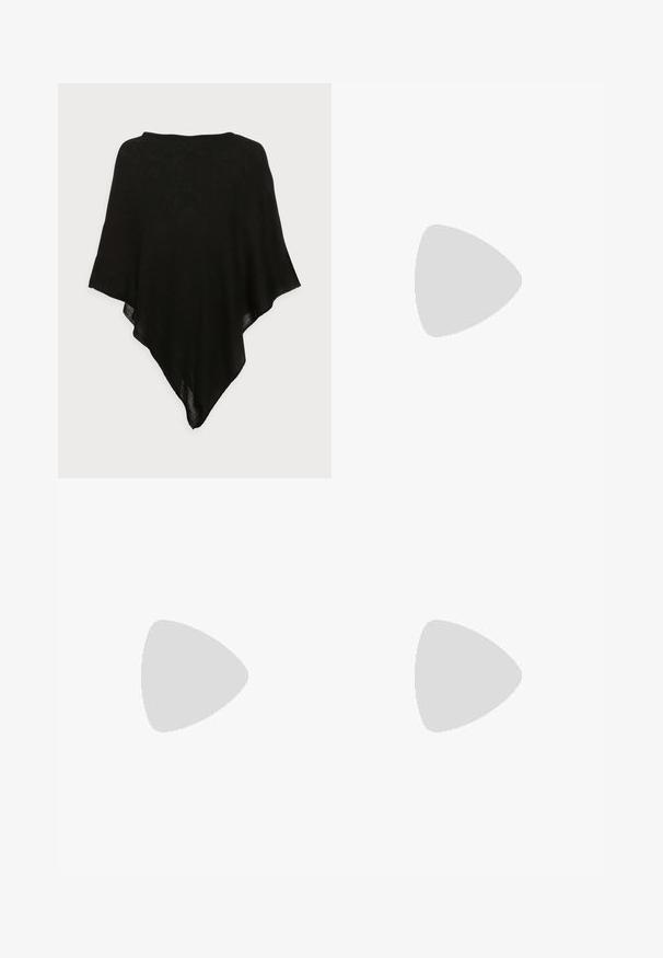Svart sjal laget av et lett, gjennomsiktig stoff. Har en trekantet form og en jevn tekstur, med et enkelt, minimalistisk design.; Lace topp i lys beige med et chevronmønster, med tynne svarte stropper og en frontbue for ekstra detaljer.; Beige videbukser laget av glatt stoff, med frontbrett, skreddersydd midjebånd og sidelommer. Ren kantfinish.; Hvit skinn Mary Jane-flats med spiss tå, sidebuckle og lav svart hæl. Glatt tekstur og minimalistisk design.; Olivengrønn semsket tote-veske med to lærhåndtak, myk tekstur, sydd detalj nedover midten og åpen toppdesign.