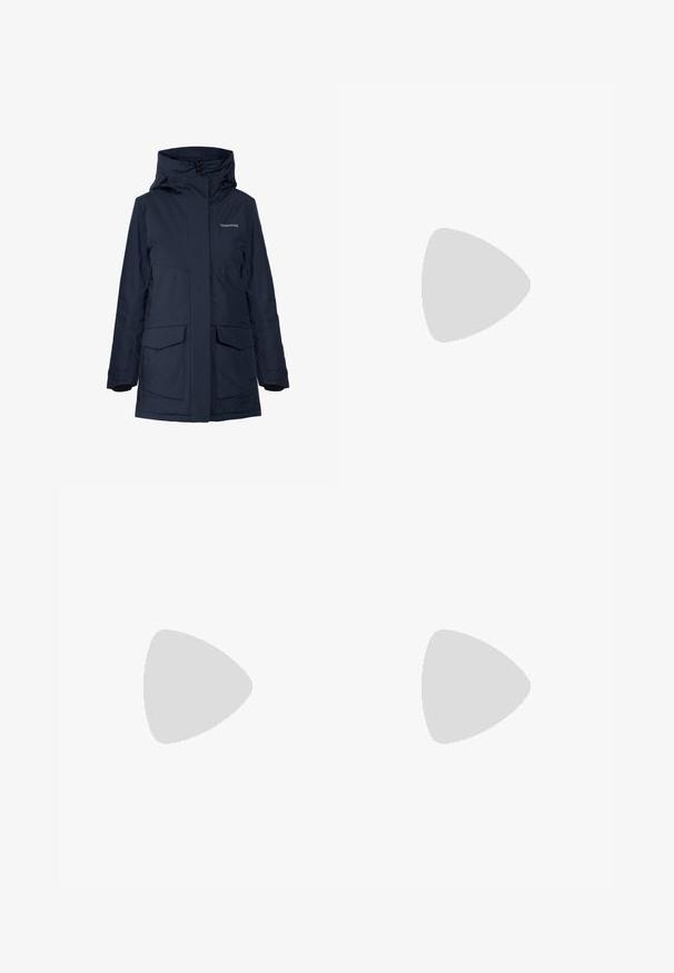 Chaqueta impermeable azul marino con cuello alto, grandes bolsillos frontales y cierres con cremallera. Los puños forrados de forro polar aportan calor y comodidad.; Jersey de ciclismo de manga corta color púrpura con cremallera frontal, mangas más oscuras en contraste y logotipo bordado en el pecho. Tela suave y elástica.; Fjällräven KEB AGILE TROUSERS - Pantalones montañeros largos - black; Bota de senderismo negra con un diseño de medio caña, que cuenta con una parte superior texturizada, acentos grises y una suela de goma duradera con tacos de tracción.