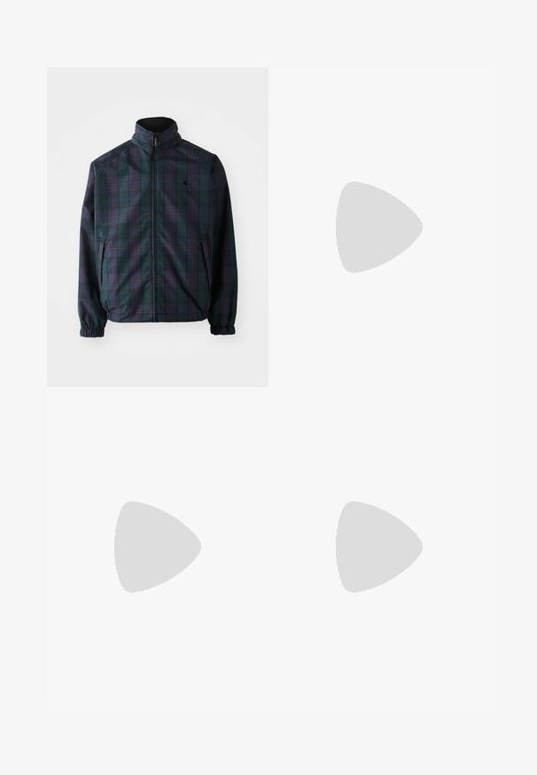 Carhartt WIP REVERSIBLE PLANER JACKET - Light jacket - force blue/black; Navy blue hoodie made from soft fabric, featuring a front kangaroo pocket, ribbed cuffs, and a drawstring hood.; Denim jeans in dark blue, featuring a straight-leg design, classic five-pocket style, and visible stitching along the seams.; Gray suede sneakers with white stripes, round toe, and rubber sole. Features perforations on the side and textured heel tab.; Gold twisted chain necklace featuring a clasp closure and an adjustable extension chain for length variation. Smooth texture and gleaming finish.