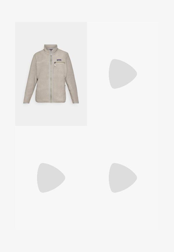 Beige színű bolyhos dzseki zipzárral elöl, magas gallérral és mellzsebbel. Fényes textúrájú anyag, hosszú ujjú és szürke fém részletekkel.; Athleta INTERVAL TANK - Felső - schooner blue; Fekete leggings magas derékkal, zsinórral, sima textúrával és testhezálló kialakítással. Oldalt varrási részletekkel rendelkezik.; Beige és krém színű sportcipő, texturált hálós felsőrésszel, támogató burkolattal és gumitalppal, amely tapadás érdekében bordázott mintázattal rendelkezik.