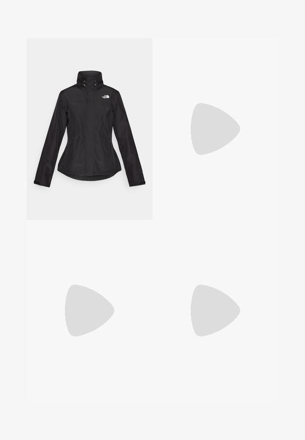 Veste imperméable noire avec un col haut, deux poches zippées à l'avant et un logo sur le côté supérieur gauche. Présente un design de taille cintrée.; T-shirt en coton beige clair avec des manches courtes, un col rond et un petit logo blanc Puma centré sur la poitrine. Coupe douce et décontractée.; Pantalons cargo en nylon noir, à zip amovible, avec chevilles ajustables, plusieurs poches et un logo sur la jambe droite. Texture lisse et légère.; Baskets de sport beiges et crème avec une tige en mesh texturé, des superpositions de soutien et une semelle en caoutchouc dotée d'un motif de crampons pour une traction.; The North Face TERRA LUMBAR 3L UNISEX - Sac banane - utility brown/khaki stone