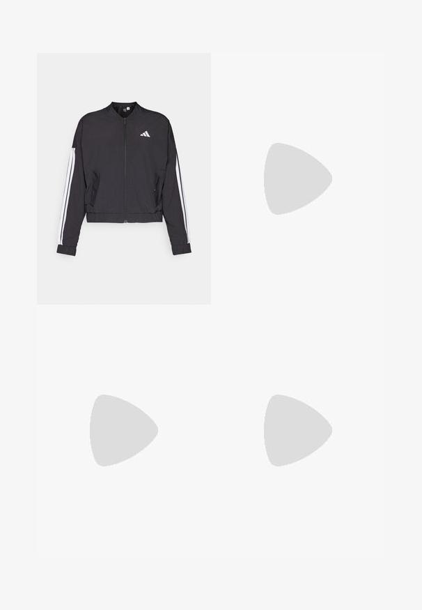 adidas Sportswear BOMBER - Training jacket - black/white; adidas Sportswear ESSENTIALS STRIPES SLIM  - Print T-shirt - white/black; adidas Performance HYPERGLAM FULL-LENGTH RIBBED - Leggings - violet tone; adidas Performance AVAFLASH  - Clay court tennis shoes - core black/silver metallic/footwear white