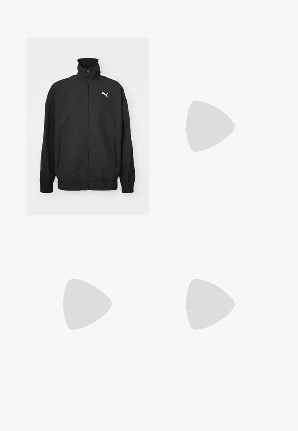 Puma TRACK JACKET UNISEX - Windbreaker - black; Puma BMW GRAPHIC TEE - Print T-shirt - black; Puma OVERSIZED TRACK PANTS UNISEX - Tracksuit bottoms - black; Puma SPEEDCAT - Trainers - dark myrtle/white