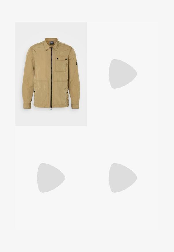 Bež, kerge jakk kortsus tekstuuriga, ees on lukuga, nööbitav rinnatasku ja küljetaskud. Omab kraega disaini.; Musthave muströid ja pehmest materjalist must turtleneck, millel on pikad varrukad ja tihe istuvus. Ribaga ääris allservas ja vöökohal. Lihtne disain.; Mustad püksid siledast kangast, sirge jala disainiga, ees olevate taskutega, ühe nööbi kinnitusega ja ilma nähtavate mustriteta.; BOSS JULYO - Klassikalised poolsaapad - dark brown