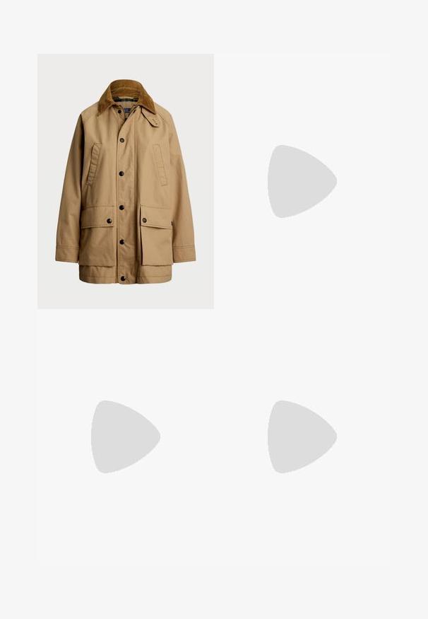 Polo Ralph Lauren COTTON UTILITY JACKET - Lehká bunda - vintage khaki; Bílé lněné šaty s úzkými ramínky, přiléhavým živůtkem a rozšířenou sukní. Obsahují horizontální sklady na živůtku pro texturu.; Černé a růžové tenisky s vrchní částí z prodyšné síťoviny, gumovou podrážkou a černými tkaničkami. Na boku mají tři růžové pruhy a zaoblený design špičky.; Tory Burch ROMY PEBBLED SATCHEL - Kabelka - tiramisu