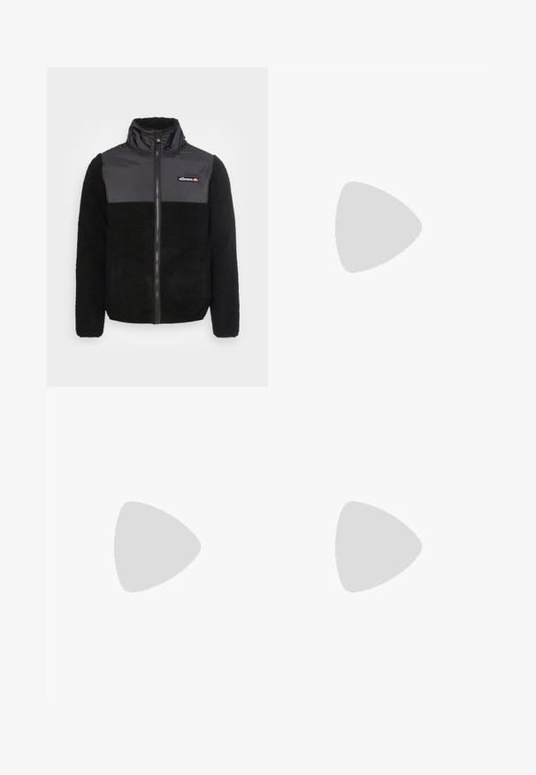 Mustan fleece-takkia, jossa on kiiltävä musta nylon yläosa, täyspitkä vetoketju, korkea kaulus ja logo rinnassa. Pehmeä rakenne, jossa on vastaava viimeistely.; Valkoinen puuvillainen t-paita lyhythihaisilla hihoilla, jossa on tummansininen brodeerattu logo vasemmassa rinnassa ja kirkas värikorostus logon yläpuolella.; Valkoiset urheilushortsit, joissa on punaiset sivujuovat, joustava vyötärö ja sininen logo. Liukas kangas ja keskipitkä mitoitetus. ; Mustat ja vihreät lenkkarit, joissa on kuvioitu verkkopinta, valkoinen swoosh-logo, pehmustettu nilkkapitoinen osa ja näkyvä ilmaa vaimentava yksikkö pohjassa.