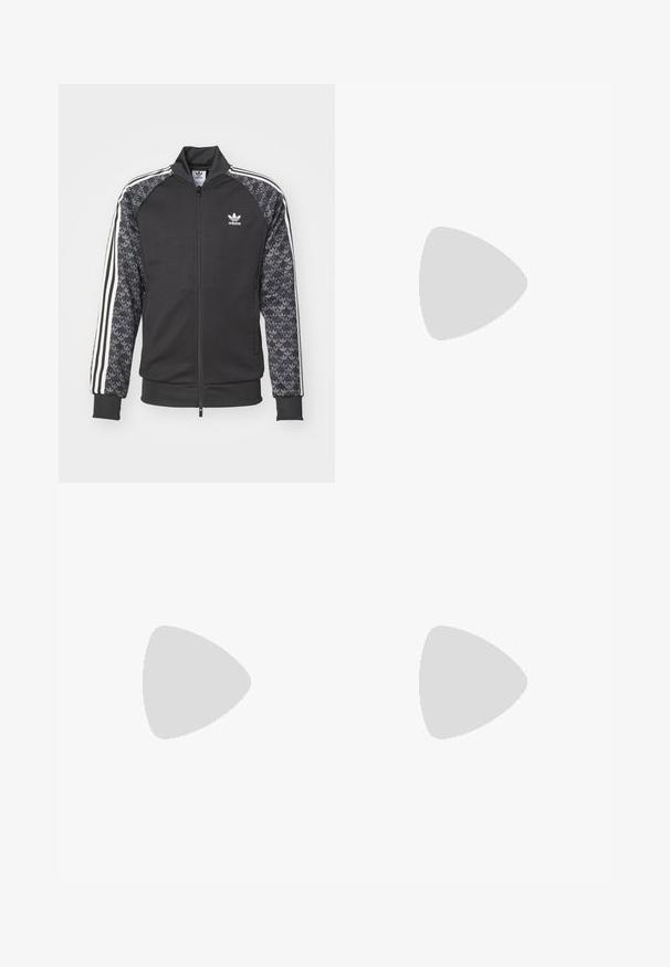 adidas Originals Trainingsvest - black; Witte t-shirt met korte mouwen, voorzien van zwarte zijaccenten en drie zwarte strepen op de schouders. Inclusief klein zwart logo op de borst.; Witte sportbroeken met een gladde textuur, voorzien van zwarte gebogen ontwerpen aan de zijkanten en een zwart logo vlakbij de tailleband.; Witte en zwarte sneakers met rode accenten, voorzien van een bovenwerk van suede en leer, drie zwarte strepen, platte veters en een gestructureerde rubberen zool.