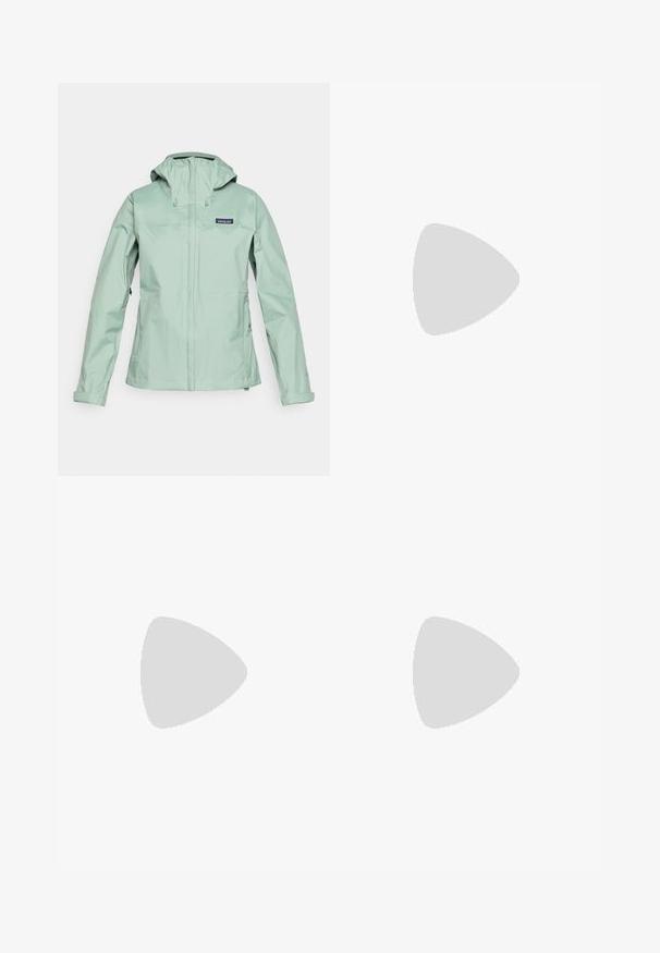 Ανοιχτό πράσινο αδιάβροχο μπουφάν με κουκούλα, φερμουάρ μπροστά και δύο πλαϊνές τσέπες. Διαθέτει λογότυπο στην πάνω αριστερή πλευρά του στήθου�ς.; Λευκή κοντομάνικη αθλητική μπλούζα από πλέγμα με στρογγυλή λαιμόκοψη και μικρό λογότυπο "Salomon" στο κέντρο του στήθους.; Μαύρο tapered παντελόνι με φαρδύ, ελαστικό λάστιχο στη μέση, μπροστινές πτυχώσεις και πλαϊνές τσέπες. Φτιαγμένο από ένα λερωμένο, ελαφρύ ύφασμα.; Μαύρο και γκρι αθλητικό παπούτσι με επάνω από δίχτυ, καουτσούκ σόλα και ελαστικό σύστημα δέσιμο. Διαθέτει ενισχυμένη μύτη και υφασμάτινα διακοσμητικά στοιχεία.