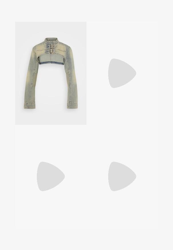 Jaded London - Kurtka wiosenna; PULL&BEAR - Bluzka z długim rękawem; Jasnoniebieskie dżinsy o luźnym kroju, z zapięciem na guzik, pięcioma kieszeniami oraz przetartą fakturą z subtelną różnicą kolorów.; DACCORI ARIZONA czarny