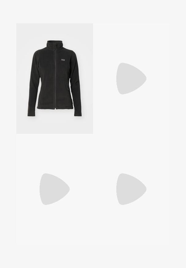 Helly Hansen DAYBREAKER FULL ZIP - Forro polar - black; Camiseta blanca de manga larga de algodón, con un cuello redondo y un pequeño logo negro de Nike en el pecho. Diseño sencillo, ajuste relajado.; Pantalones de pierna ancha negros con una cintura elástica y un pequeño logo blanco de Nike. La tela tiene una textura suave, diseñada para la comodidad y el uso casual.; Zapatilla deportiva negra con un upper suave y texturizado. Presenta una puntera redonda, un collar acolchado y una amortiguación de aire visible en la suela.
