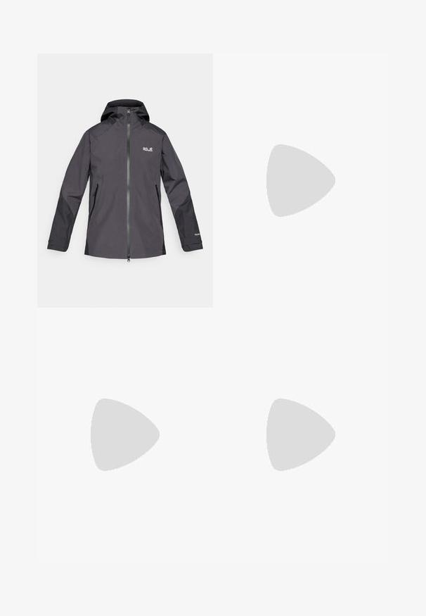 Casaco preto resistente à água com fecho de correr frontal, capuz ajustável e dois bolsos laterais; apresenta logótipo no peito esquerdo e mangas texturizadas.; Camisa de mangas longas cinza escuro com um gráfico de árvores vermelhas e montanhas; logótipo "COLUMBIA" em texto branco em negrito. Tecido suave, cuello redondo padrão.; Calças azul-marinho feitas de tecido liso, com fecho frontal em botão, design slim-fit e detalhes pregueados nos joelhos.; Columbia PEAKFREAK - Sapatos de caminhada - black