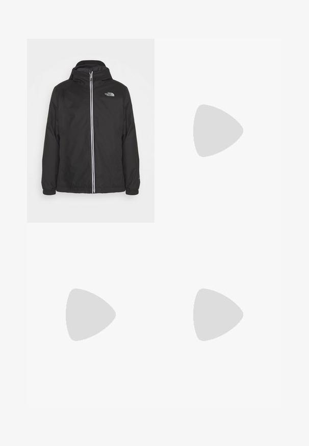 The North Face QUEST INSULATED JACKET - Winter jacket - black; White long-sleeve T-shirt made of cotton with a crew neck. Features a small black logo on the chest. Smooth texture, regular fit.; The North Face MOUNTAIN ATHLETICS WIND PANT - Outdoor trousers - black; The North Face GLENCLYFFE URBAN - Casual lace-ups - black
