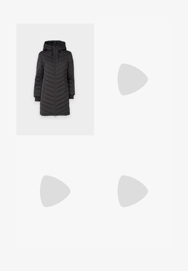 JDY JDYEBONIE LONG HOOD JACKET - Manteau d'hiver - phantom; Haut à col roulé à manches longues blanc, fabriqué en tissu lisse et extensible. Il présente un col haut et une coupe ajustée, sans motifs ni embellissements visibles.; Jeans larges bleu clair en denim, dotés d'une taille haute, d'un design à cinq poches et d'un léger dégradé pour un aspect usé.; Baskets plates blanches en matériau synthétique lisse, avec un bout arrondi, un design à lacets et une semelle en caoutchouc texturé. Accent de talon noir.