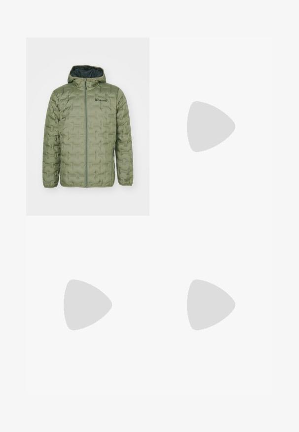 Zelena maslinasta puffer jakna s patentnim zatvaračem sprijeda, podesivom kapuljačom i teksturiranim uzorkom. Ima logo na lijevoj strani prsnog koša i na manžetama.; Crna majica kratkih rukava izrađena od lagane tkanine. Ima mali bijeli logo na lijevoj strani grudi i suptilne naglaske na ramenima.; The North Face HORIZON PANT - Hlače za otvoreno - black; Crne trail trkačke cipele s teksturiranim gornjim dijelom, gumeni potplat i ojačana zaštita za prste. Imaju podstavljen ovratnik i trakicu za lakše obuvanje.