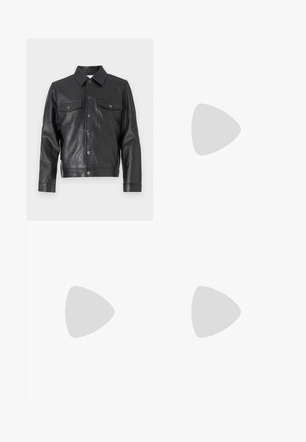 Won Hundred CLAYTON  - Veste en cuir - black; Haut thermique à manches longues blanc avec une texture côtelée, col ras du cou et poignets resserrés. Design épuré sans motifs ni accents supplémentaires.; STUDIO ID TOM TROUSERS LEATHER FRONT 2 BACK ZIP TROUSERS - Pantalon en cuir - nappa black; Stuart Weitzman CLUB CLASSIC PENNY LOAFER - Mocassins de ville - black