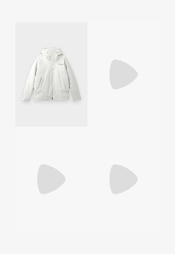 Helehall hallitusmustaga välijakk kapuutsi ja ees oleva tõmblukuga, kahe nurgelise eesoleva taskuga ja rinna peal "TERREX" logo.; Must musta t-särk, mis on valmistatud kergetest kangast, millel on kergehall "TERREX" logo rinnaeest ja ümar kaelus.; Must have mustrunnid, mis on valmistatud kergest materjalist, elastse vöökoha, küljekottide ja vaevu märgatava logoga reie peal.; Kerge jalgsimatka jooksujalats halli ja mustavõrguga ülemise osaga, oranžide aktsentidega ning robustse väljastuse haardeks. Veekindel Gore-Tex vooder.