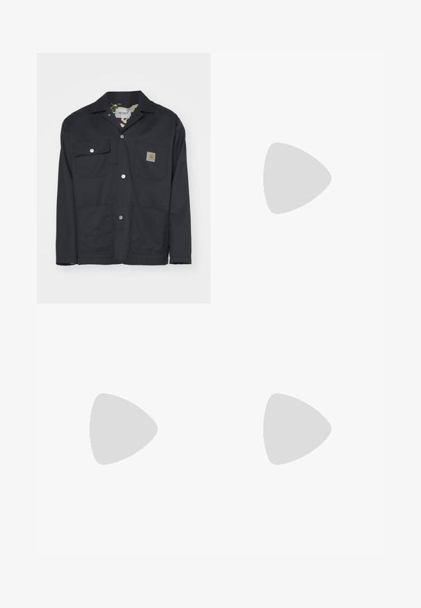 Carhartt WIP SEATON - Summer jacket - black; Nike Sportswear CLUB - Polo shirt - black/white; Carhartt WIP SINGLE KNEE PANT - Carpenter Jeans - black rinsed; Nike Sportswear AIR FORCE 1 07 - Trainers - black/white