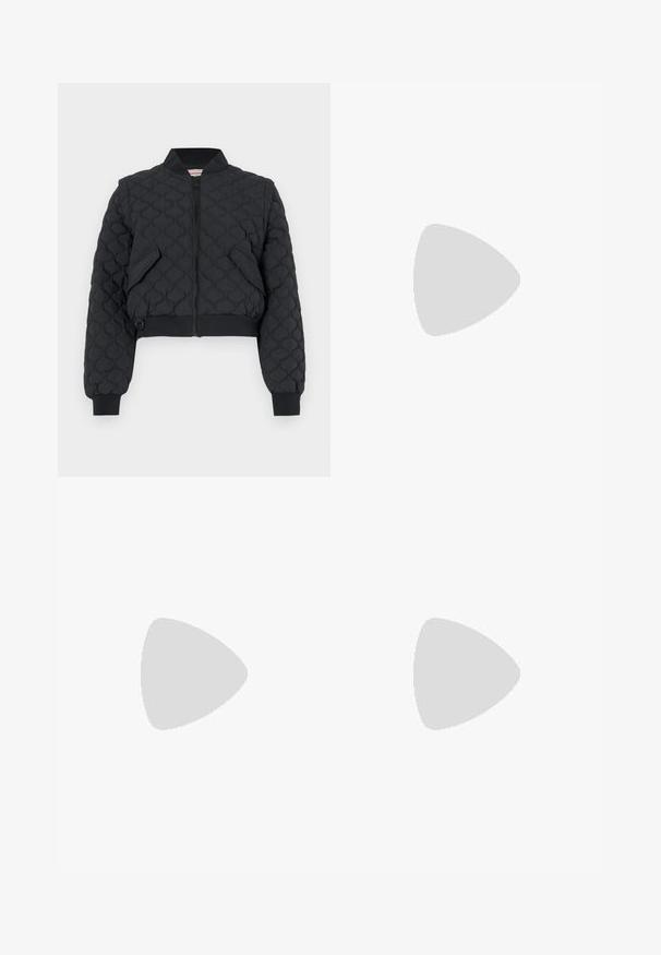 Hunter ORIGINAL SHIRA - Bomber Jacket - black; Anna Field by Zalando Basic T-shirt - off-white; Anna Field by Zalando Trousers - dark green; Zign by Zalando Platform ankle boots - black