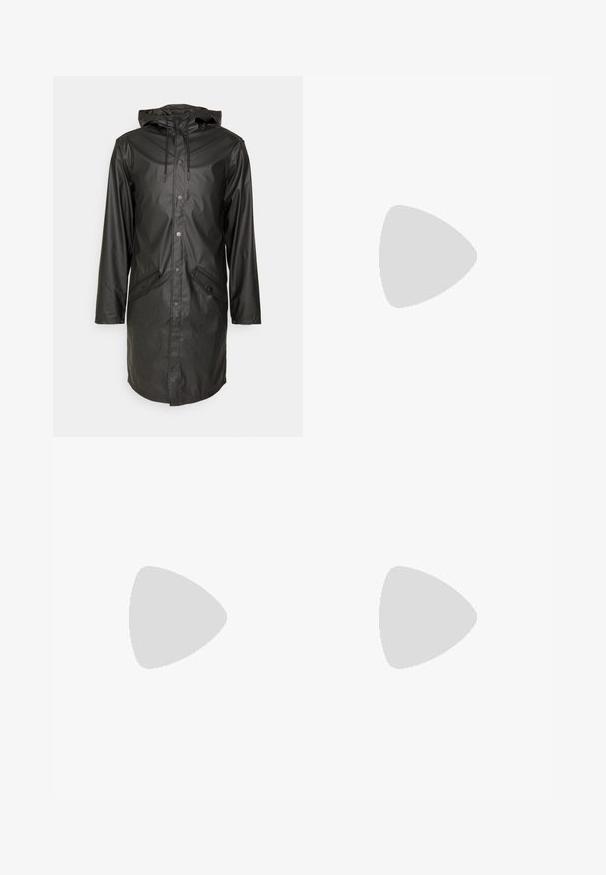 Jack & Jones JJEURBAN NOOS - Parka - black; Tumši pelēkas īsām piedurknēm T-krekls, izgatavots no viegla kokvilnas, ar brīvu piegriezumu un klasisku apaļu kakla izgriezumu, bez rakstiem un ar vienveidīgu faktūru.; Gai zilos džinsus ar brīvu piegriezumu, platām kājām un redzamām šuvēm. Iespējams, pogu un rāvējslēdzēja aizdare, pieci kabatas.; Melni ādas potītes zābaki ar noapaļotu pirkstu, saistīšanas dizainu, kontrastējošiem pelēkiem acu caurumiem un izturīgu gumijas zoli. Gluda tekstūra ar minimālistiskām akcentējošām detaļām.