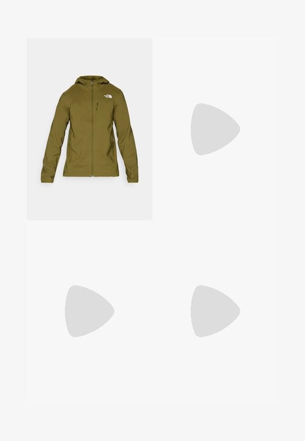 The North Face NIMBLE HOODIE - Softshelljacke - forest olive; Schwarzes Kurzarm-T-Shirt aus leichtem, feuchtigkeitsableitendem Material. Mit einem weißen Logo auf der linken Brust und einem Rundhalsauschnitt.; The North Face WINTER EXPLORATION TAPERED CARGO  - Outdoor-Hose - black; Schwarzer Trailrunning-Schuh mit strukturiertem Obermaterial, Gummisohle und verstärkter Zehenkappe. Verfügt über einen gepolsterten Kragen und eine Ziehlasche für einfaches Anziehen.