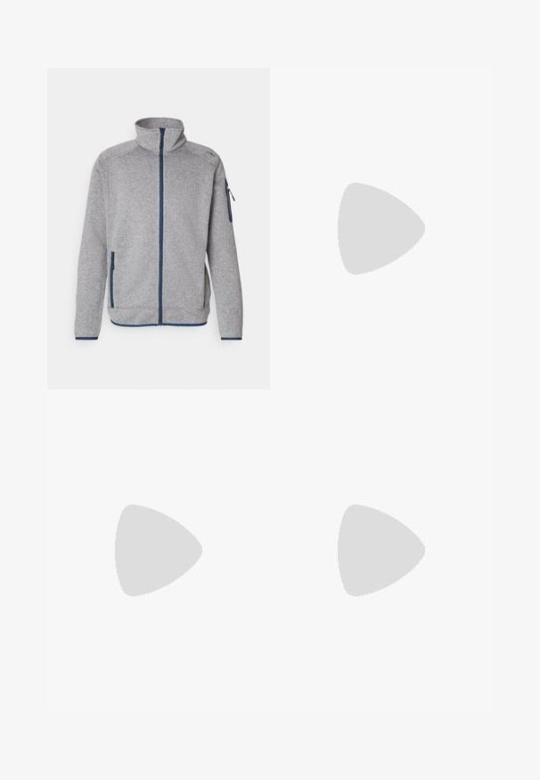 CMP MAN JACKET - Polárdzseki - cemento/bluesteel; Fehér rövid ujjú környakú póló, a bal mellen The North Face logóval és "Lightrange" felirattal az alján.; The North Face HORIZON PANT - Szabadtéri nadrágok - black; Szürke futócipő sima, lélegző felsőrésszel, megerősített orral és bordázott gumitalppal. Jellegzetes piros akcentussal a szélén.