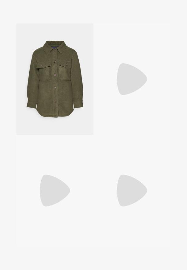 Alyvuogių spalvos vilnos džinsinis švarkas su tekstūruota apdaila, mygtukų uždarymas, dvi krūtinės kišenės ir smailus apykaklė. Tinka sluoksniavimui.; The North Face SHADOW SHORT SLEEVE - Sportiniai marškinėliai trumpomis rankovėmis - white dune; Juodos lauko kelnės, pagamintos iš patvarios medžiagos. Turi užtraukiamas kišenes, sustiprintus kelio plotus ir tiesią konstrukciją, leidžiančią laisvai judėti.; Bežinės ir kreminės spalvos sportinės bateliai su tekstūruoto tinklelio viršutine dalimi, palaikančiomis detalėmis ir guminiais padais, turinčiais raštą, užtikrinantį sukibimą.