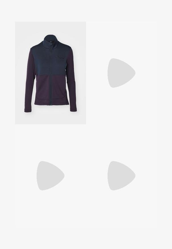 Adidas Terrex MULTI FULL ZIP JACKET - Fleecejacka - aurora black; Svart kortärmad T-shirt i mjukt material. Har en vit Adidas-logotyp och kontrasterande vita ränder längs sidorna.; Svarta, lätta, vattentäta byxor med elastisk midja, sidofickor och justerbara muddar. Har en vit logotyp på vänster lår.; Svart idrottssko med mesh-överdel, grå tre-stripes design, gummisula och texturerade detaljer på hälen och sidan.