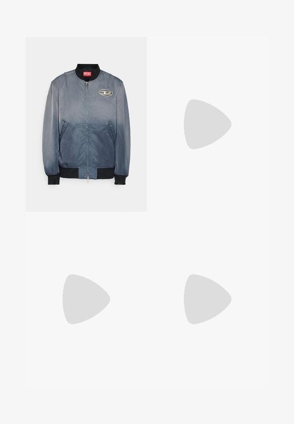 Bomber bunda v gradientnej modrej látke s hladkou textúrou. Obsahuje ribbed golier, manžety a logo nášivku na hrudi. Predné zapínanie na zips.; Čierne bavlnené tričko s výrazným červeným nápisom "HUGO" na prednej strane, krátke rukávy, okrúhly výstrih a voľný strih.; Čierne tepláky vyrobené z mäkkého materiálu, s nastaviteľným pásom, slim fit strihom a červeným logom na ľavom stehne.; EA7 Emporio Armani LACES UNISEX - Tenisky - black/white