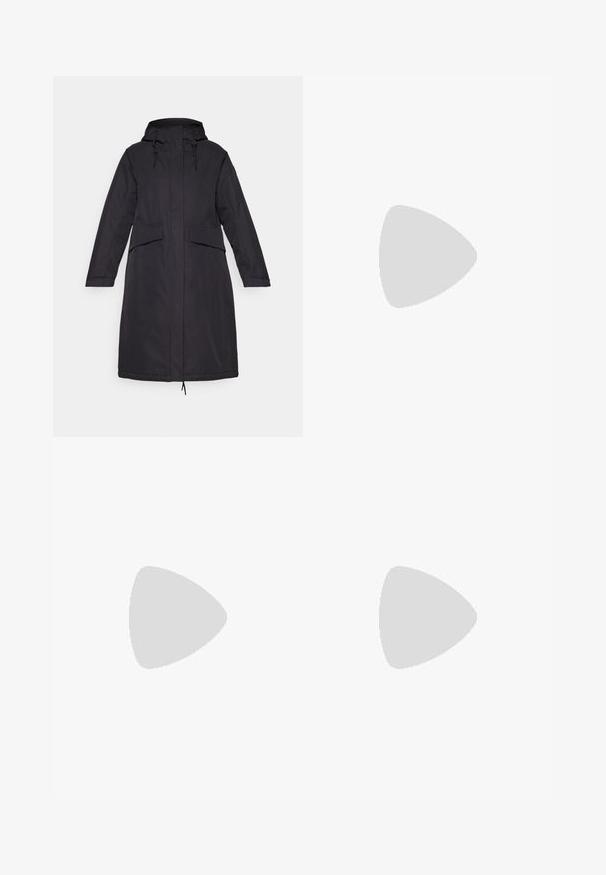 Μαύρο μακρύ παλτό με κουκούλα, μπροστινές τσέπες, κορδόνια στον λαιμό και στο τελείωμα, και απαλό υφή.; Μακρυμάνικο σκούρο γκρι πουκάμισο με γραφικό κόκκινων δέντρων και βουνών; το λογότυπο "COLUMBIA" σε έντονο λευκό κείμενο. Μαλακό ύφασμα, τυπικός στρογγυλός λαιμός.; Σκούρο γκρι παντελόνι εξωτερικής χρήσης με ενισχυμένα μπαλώματα στα γόνατα, φερμουάρ στις πλαϊνές και μπροστινές τσέπες, κλείσιμο με κουμπί και με το λογότυπο της The North Face στο μηρό.; Columbia PEAKFREAK - Παπούτσια πεζοπορίας - black