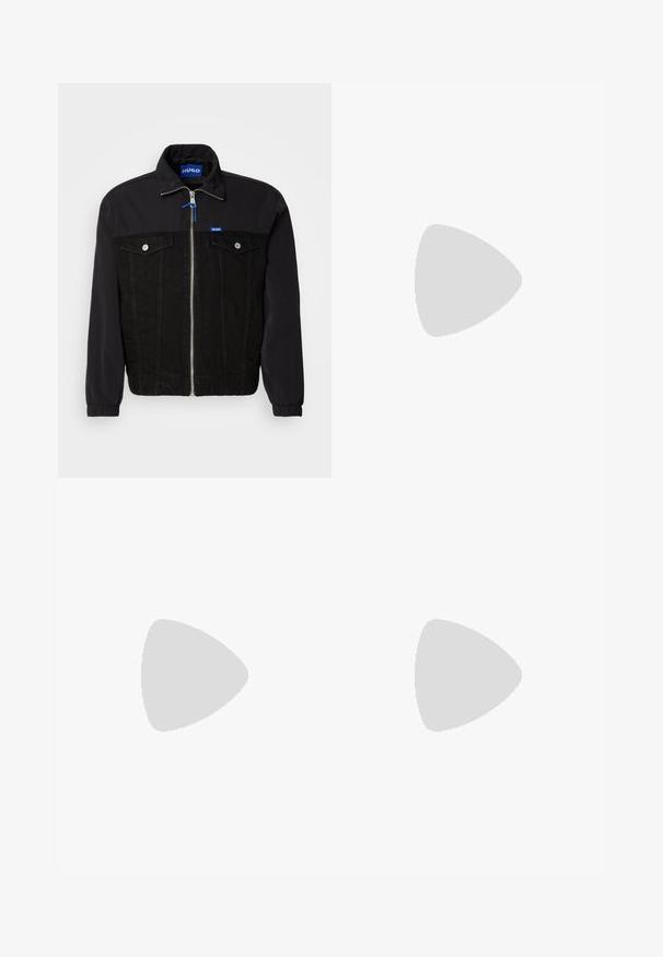 HUGO BORO - Denim jacket - black; BOSS TEE LOGO - Print T-shirt - black; BOSS CONVERT - Trousers - black; BOSS AIDEN - Trainers - black
