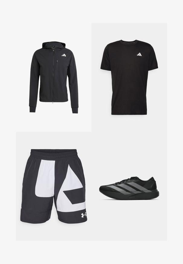 Mustmust mustrip ja pehmeast, kerge kangast. Varustatud lukuga rinna tasku ja logoga detail vasakul ülal.; Must must ka t-särk lühikeste varrukatega, ümmarguse kaelusega ja valge logoga vasakul rinnal. Sile tekstuur ja lihtne disain.; Under Armour ZONE SHORT - Spordišortsid - black/white; Must have mustangid! Need light and trendy athletic shoes? These black sneakers have a streamlined design featuring three large hallal gray stripes. Their smooth texture and ergonomically contoured sole provide ultimate comfort.