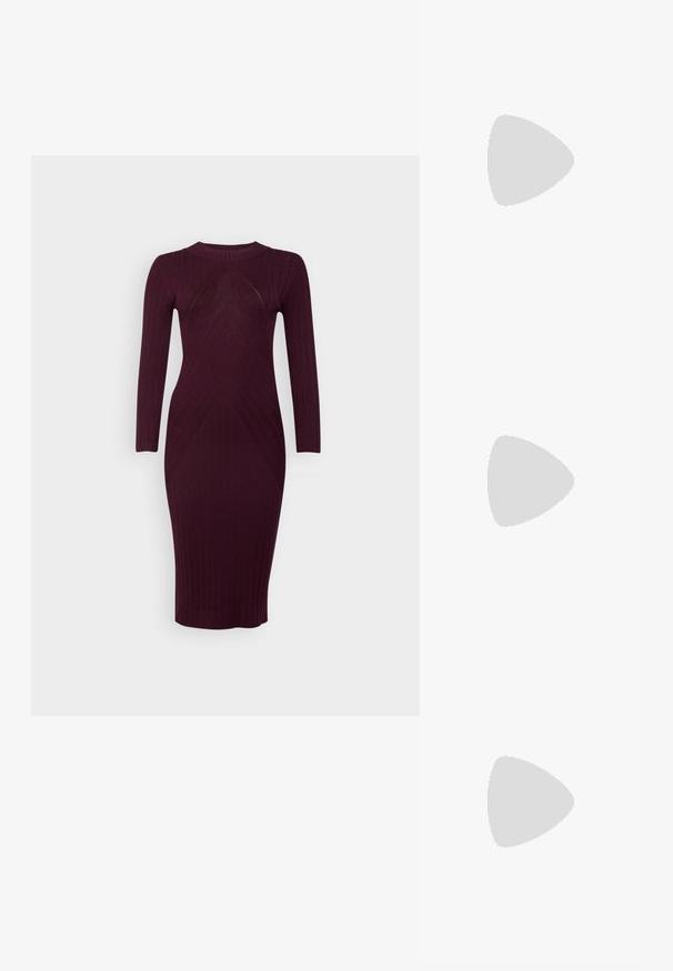 JDY JDYKATE DRESS - Haljina s naramenicama - winetasting; Smeđe kožne kauboj čizme s šiljastim vrhom i blok-potpeticom, s detaljno izvezenim šavovima i uzdignutim naglascima na okovu.; Crna kožna clutch torbica s preklopom i zlatnim metalnim detaljem kopče. Uključuje crnu trakicu i elegantan, minimalistički dizajn.; Srebrne naušnice s obručima i uvijenim dizajnom, s poliranim završetkom i pričvršćivanjem na stražnjoj strani. Mjere otprilike 3 cm u promjeru.