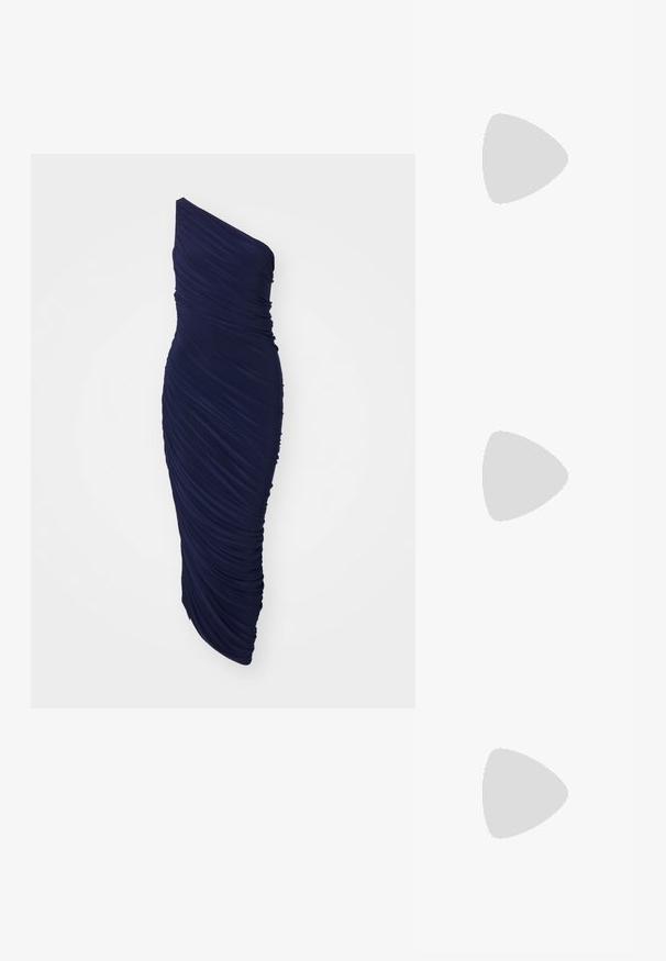 Norma Kamali DIANA GOWN - Vestito elegante - true navy; MICHAEL Michael Kors ALORA - Decolleté - black; MICHAEL Michael Kors ZOE POUCHETTE - Borsa a mano - black; Lauren Ralph Lauren THREADER - Orecchini - gold-coloured