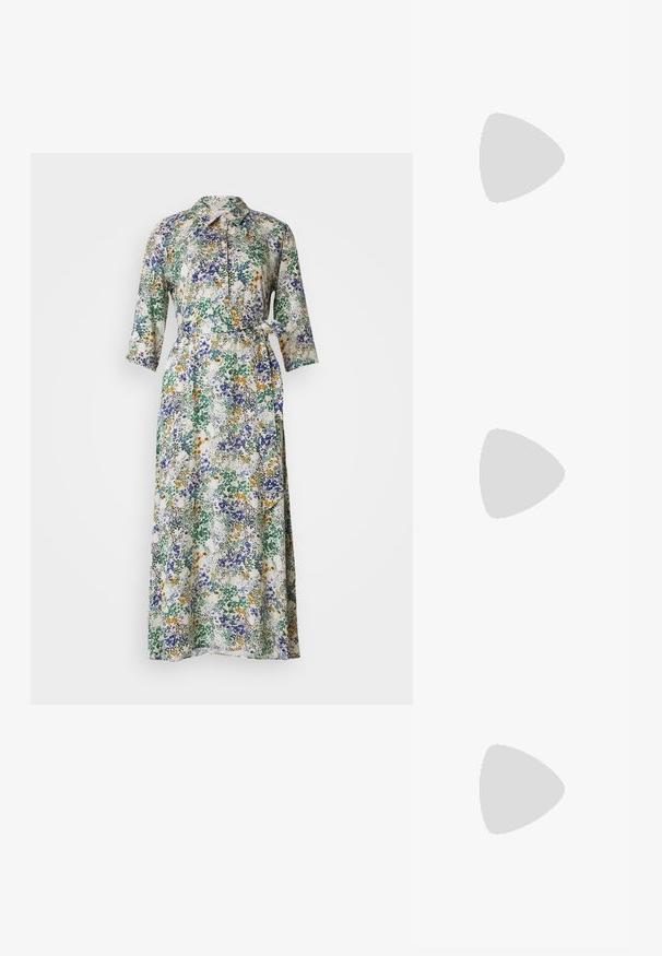 JDY JDYSTARRR LIFE DRESS - Maksikleit - tapioca; Mustad kontsad mustade peenikeste rihmadega ja laia blokknõelaga. Kiire disain matist tekstuurist. Jalapadi on kergelt kumer.; Must must bag, mille kootud disain, lühikesed ümarad käepidemed ja eemaldatav õlavööt. Sile tekstuur pehme siluettiga.; Hõbedast kõrvarõngaste komplekt, millel on erinevad disainid: kitsad rõngad, tekstureeritud servad ja keeratud stiliseeritud vormid. Sisaldab nii nööpe kui ka rõngaste variante.