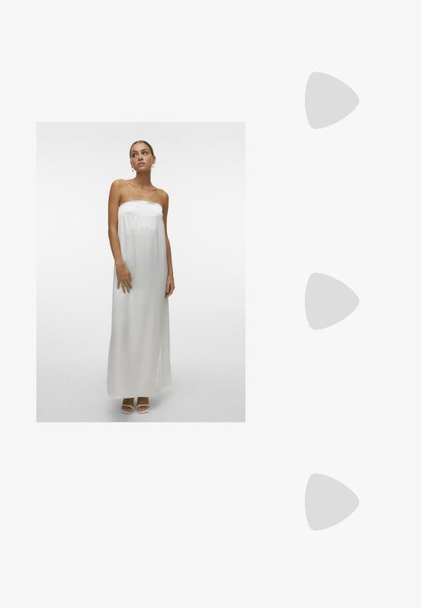 Vero Moda VMSARAH FLOWY DRESS BRIDE - Kokteilinė suknelė / vakarėlių suknelė - blanc de blanc; Juodi zomšiniai sportbačiai su baltais akcentais ir trimis juostelėmis, su tekstūruota balta kulne, guminiai padu ir "Gazelle" ženklu.; Stačiakampiai saulės akiniai su vėžlio kaulo plastiko rėmu, tamsiais lęšiais ir sidabrinėmis detalėmis šonuose. Pagaminta Italijoje.; Ruda odinė per petį nešiojama rankinė su logotipu, auksinės spalvos grandinėlė, užtrauktuko uždarymas ir auksinės spalvos detalės. Kompaktiška ir stačiakampio formos.; Auksinis stačiakampis laikrodis su baltu ciferblatu, minimalistiniais valandų žymekliais ir metaliniu tinkleliu. Yra šoninė chronometravimo mygtukas laiko reguliavimui.