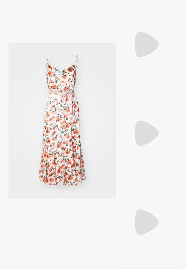 Alice + Olivia LISSA COWL GODET MIDI DRESS - Dienas kleita - off white; Balts garās piedurknes krekls, izgatavots no kokvilnas. Tam ir pogājams priekšpuse, norādīta apkakle un krūšu kabata kreisajā pusē.; Melna ādas baleta kurpe ar noapaļotu purngalu, gludu tekstūru, minimālu šuvju detalizāciju un elastīgu zoles dizainu.; Nanushka JEN - Rokassoma - black
