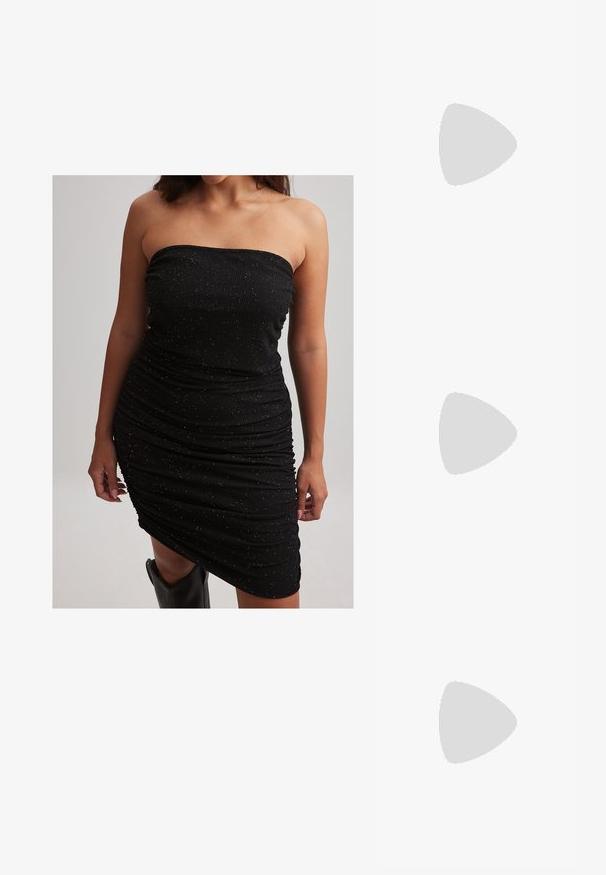NA-KD Cocktail dress / Party dress - black; Even&Odd Classic heels - dark red; Even&Odd Blue light glasses - dark red; Even&Odd BUCKLE - Cross body bag - black
