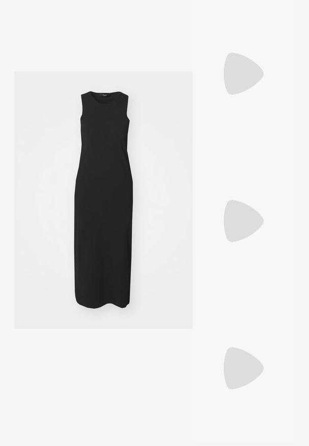 WEEKEND MaxMara ASTORIA czarny; Czarne skórzane sandały z złotymi klamrami, z wieloma paskami i płaską podeszwą, idealne do noszenia na gołe palce.; Vivienne Westwood - Torebka; Bransoletka w złotym kolorze o wzorze łańcuszka, zdobiona zawieszką w kształcie agrafki oraz błyszczącą kokardką. Zawiera zapięcie i metkę z logo.