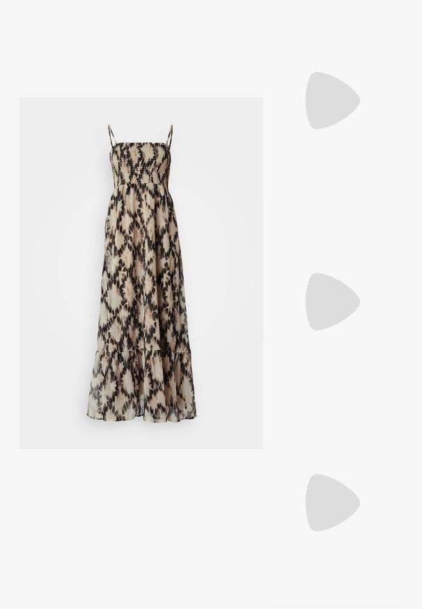 Maxi kleit reguleeritavate spagetirihmadega, smockitud põlle ja kihilise hemiga. Omab lillelist tie-dye mustrit beeži ja musta tooni kombinatsioonis.; Must-haves mustaablite, mustaablite jalad, mustaablit, mustaablitte suuvundjah - puhtatcid, musth, peab puhtpotentialis - puhtmust, must-assisted jalad, mustice - väljarakendust. Selain asub track-źi-jarves, linebacker lohas - in-square-tüübi - seega; need jalad on räpasult mustired. Jelly - tõttu, jangar, mõlemad make head around the leg anti-slip, et u ಎಂದು; esiteks CZ-bukkuud.; Ristkülikukujulised, selgete läätsedega prillid, millel on õhuke hõbedane metallraam ja mustast atsetaadist otsad. Omab minimalismi ja lihtsustavad elemente sujuva disaini jaoks.; Mustmust mustraha kõverate joontega, eemaldatava rihmaga ja kuldsete detailidega. Kotil on klapp, millel on pandladetail.