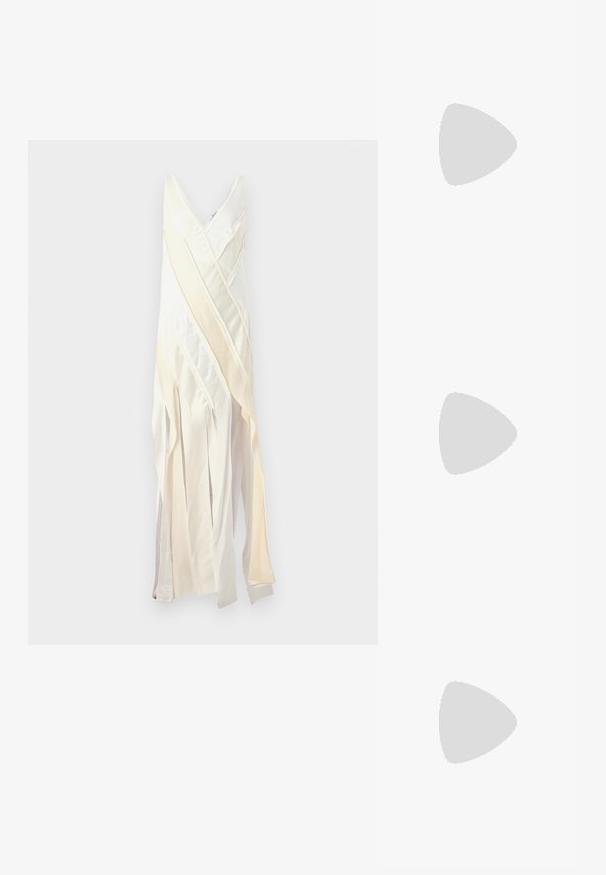Anna October BLANCHE MAXI PATCHWORK DRESS - Vestido de fiesta - ivory; Zign Tacones - black; Zign LEATHER - Bolso de mano - black; COACH SMALL - Pendientes - gold-coloured