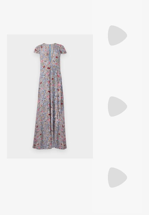 Zadig & Voltaire RAVIR SOFT BRITISH FLOWERS - Hverdagskjole - mist; Filippa K REY FLAT - Ballerinasko - black; Sort læder bucket taske med en struktureret overflade, guld hardware detaljer og en åben top. Har et kort håndtag og justerbar skulderrem.; Lauren Ralph Lauren KNOT STUD - Øreringe - gold-coloured
