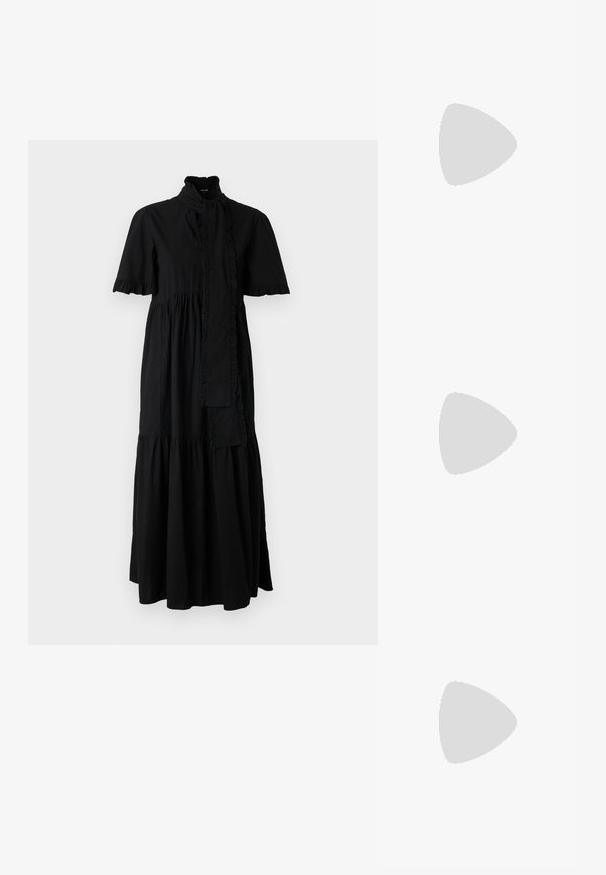 Sister Jane HERON BOW MIDI DRESS - Maxi dress - black; Pieces PCMOLLY O NECK TEE - Print T-shirt - bright white; Converse CHUCK TAYLOR ALL STAR LIFT - High-top trainers - white/black; Even&Odd by Zalando Handbag - red