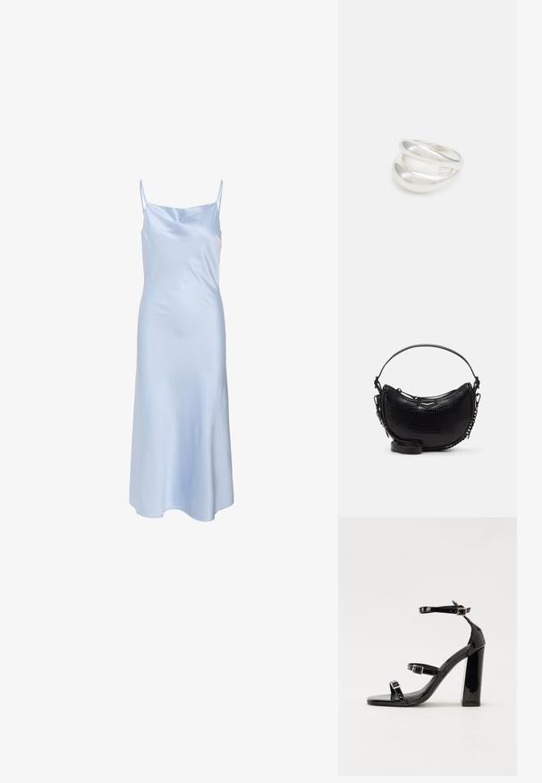 Heledat sinine siidist libisev kleit õhukeste rihmadega, sile tekstuur ja kergelt laienev äär. Lihtne disain, ilma nähtavate mustrite või aksessuaarideta.; Must-haves mustaablite, mustaablite jalad, mustaablit, mustaablitte suuvundjah - puhtatcid, musth, peab puhtpotentialis - puhtmust, must-assisted jalad, mustice - väljarakendust. Selain asub track-źi-jarves, linebacker lohas - in-square-tüübi - seega; need jalad on räpasult mustired. Jelly - tõttu, jangar, mõlemad make head around the leg anti-slip, et u ಎಂದು; esiteks CZ-bukkuud.; Must have musta nahk-efektega käekott, millel on kumer kuju, eemaldatav õlapael ja ees särav metalliline detail.; Hõbedane kahekordne rõngas sujuva, poleeritud pinnaga. Omab voolavat, kõverat disaini, millel on kattuvad sektsioonid, et saavutada kaasaegne ilme.