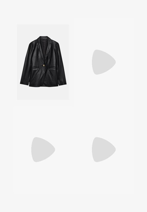 Anna Field by Zalando Kunstlederjacke - black; Stradivarius SHORT SLEEVE - T-Shirt basic - black; Stradivarius Stoffhose - black; Bershka High Heel Sandalette - black