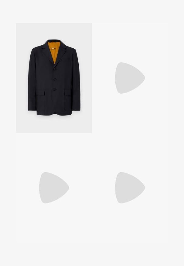 ASPESI Americana - navy; Filippa K Camiseta básica - light grey melange; Armani Exchange Vaqueros slim fit - white; Stuart Weitzman CLUB CLASSIC PENNY LOAFER - Mocasines elegantes - black