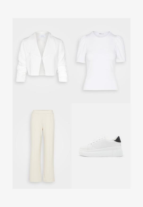 VILA VIHER CROPPED - Blazer - cloud dancer/crème VILA VIHER CROPPED - Blazer - cloud dancer/crème