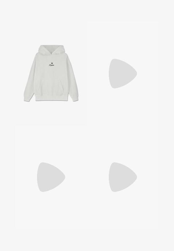 Balts kapuce džemperis ar priekšējo kabatu. Iespējams redzēt minimālu melnu tekstu "Pegador" ar dekoratīvu lapu dizainu virs tā. Audums - kokvilna.; Olive krāsas kravas bikses, kas izgatavotas no kokvilnas, ar augstu jostas vietu, platām kājām, sānu kravas kabatām un regulējamiem sašaurinājumiem uz apakšmalas.; Nike sporta apavi ar bēšas un pelēkas teksturētas virsmas, melniem akcentiem, lielu "90" logotipu un baltu šņorēšanas aizdari. Melna zole.; Tīklas krāsas auduma crossbody soma ar īsām rokturiem, ar rāvējslēdzēju kabatu, priekšējo kabatu ar atloku, regulējamu siksnu un Carhartt logotipu priekšpusē.