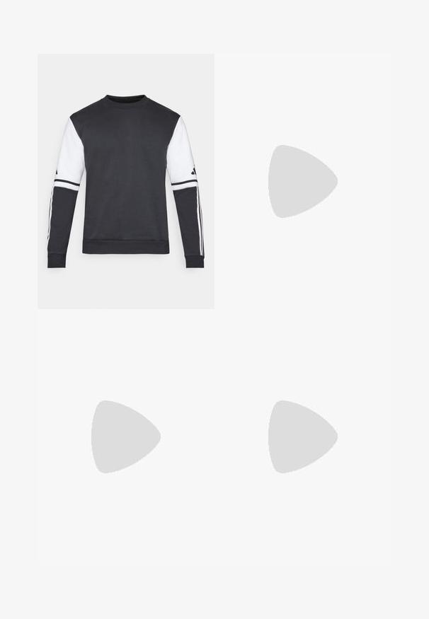 Juoda ir balta ilgomis rankovėmis crewneck džemperis, su kontrastingomis spalvotomis rankovėmis ir trimis baltais dryžiais per rankas.; Baltos medvilnės marškinėliai su juodu spaudiniu ir tekstu kairėje krūtinės pusėje, apvaliu iškirpimu ir trumpomis rankovėmis.; Juodos sportinės kelnes su tampriu juosmeniu, baltomis šoninėmis juostelėmis ir mažu baltu logotipu ant šlaunies. Pagamintos iš sklandžios, lengvos medžiagos.; Juodi sportiniai batai su tekstūruotu tinkliniu paviršiumi, baltais akcentų dryžiais, paminkštintu padu ir sustiprintu kulnu paramai.
